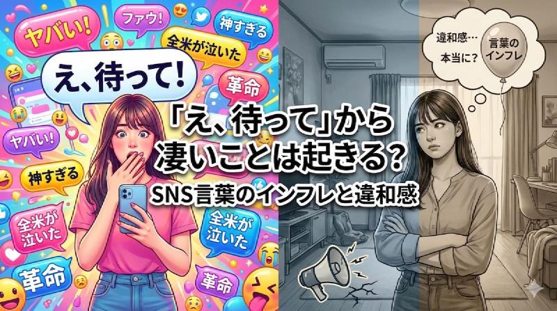 Featured image of post 「え、待って」から凄いことは起きる？SNS言葉のインフレと違和感