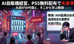 Featured image of post AIに自販機経営を丸投げしたらPS5無料配布で大赤字になった話から学ぶ教訓