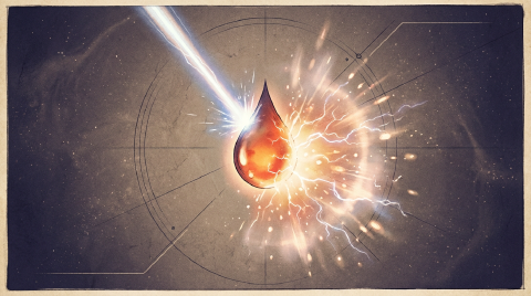 スズの液滴がプラズマ化する瞬間のコンセプト