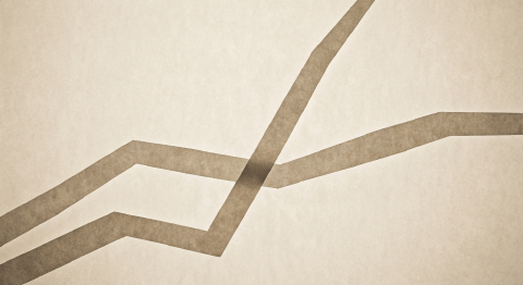 AIの成長と限界を示す抽象的なグラフ