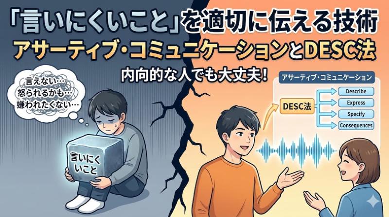 Featured image of post 「言いにくいこと」を適切に伝える技術：アサーティブ・コミュニケーションとDESC法